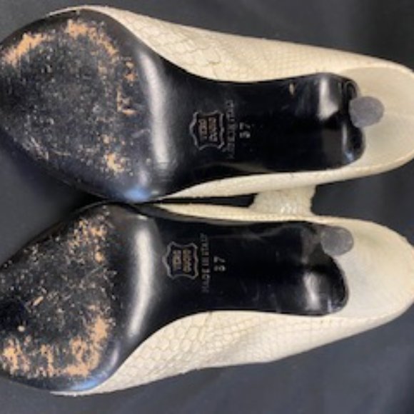 Arlene La Marca ankle white snake boots size 7 - Picture 3 of 3